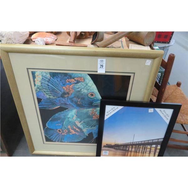 Framed Tropical Fish Print & Picture Frame