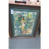 Image 1 : Framed Water Color Nude Woman In Forest -33" x 27"