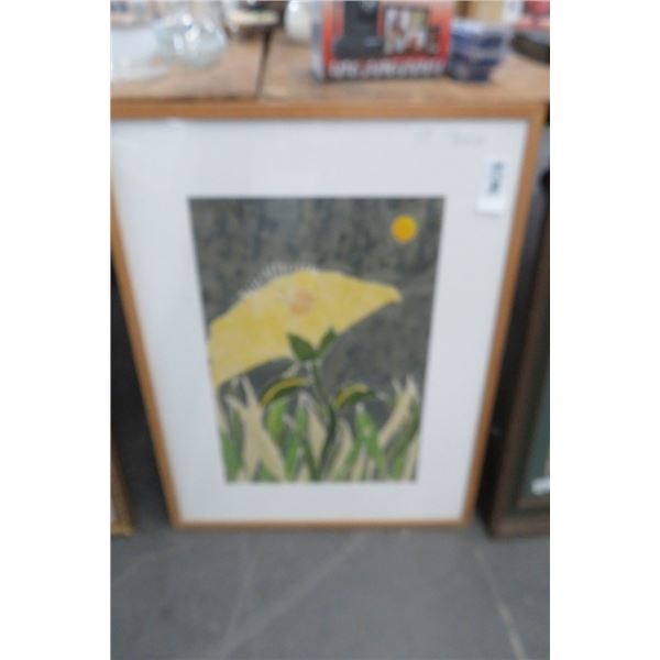 Framed Watercolor Lady Bug - 31" x 23"