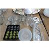 Image 2 : Painted Ceramic Platter, Glassware & Dishes