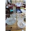 Image 1 : Crystal Vase, Crystal Footed Dish, Divided Dish & Glass Platters