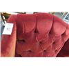 Image 2 : Burgandy Button Tufted Queen Anne Chair