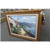 Image 1 : Large Framed/Signed Italy Water Scene Oil On Canvas
