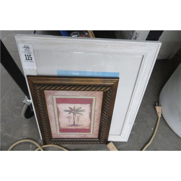 Framed Palm Tree/Beach Scene Art (2)