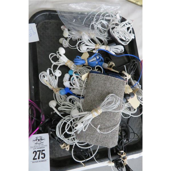 Tray Lot of Earbuds