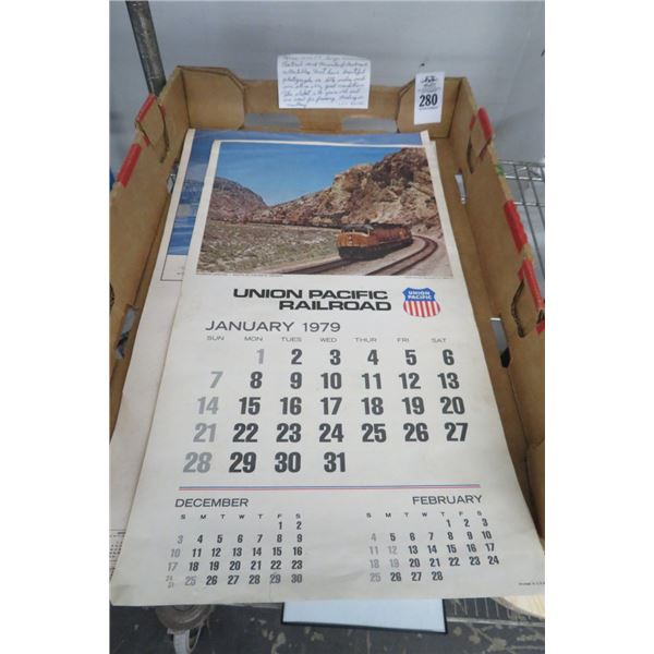 Box of Vintage Railroad Calendar Pages