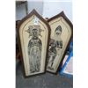 Image 1 : 2-Framed Tribal Wall Rubbing - 45" x 16" - 2 X $