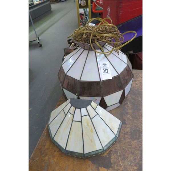 Leaded Glass Light Fixture (2)