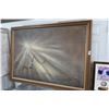 Image 1 : Framed 3D Moon And Seagulls - 76" x 54"