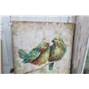 Image 1 : Unframed Oil On Canvas "Lovebirds" - 39" x 39"