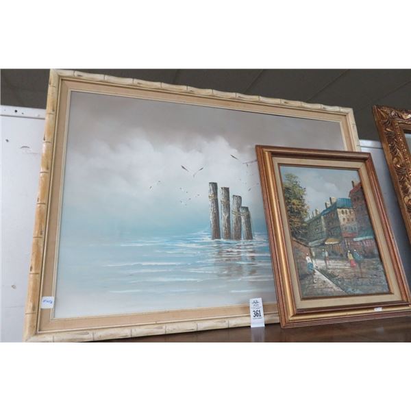 Oil On Canvas Seascape & Stress Scene - Artist Signed