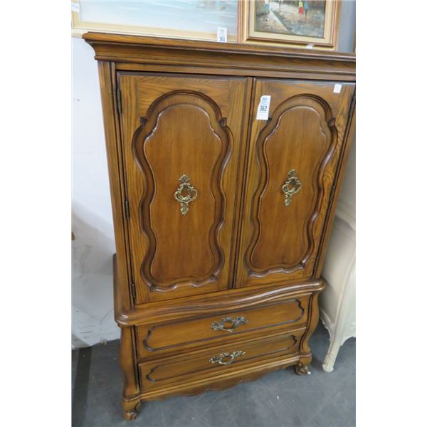 Oak Footed Wardrobe Cabinet