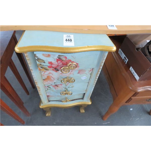 Floral Painted Small 4 Drawer Stand