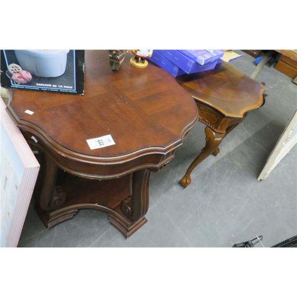Ornate Burl End Tables (2)