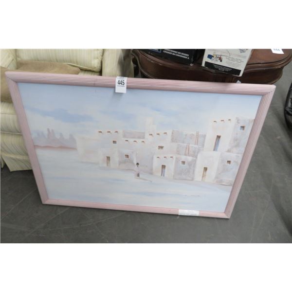 Oil On Canvas Southwestern Art Signed Mescar - 27" x 38"