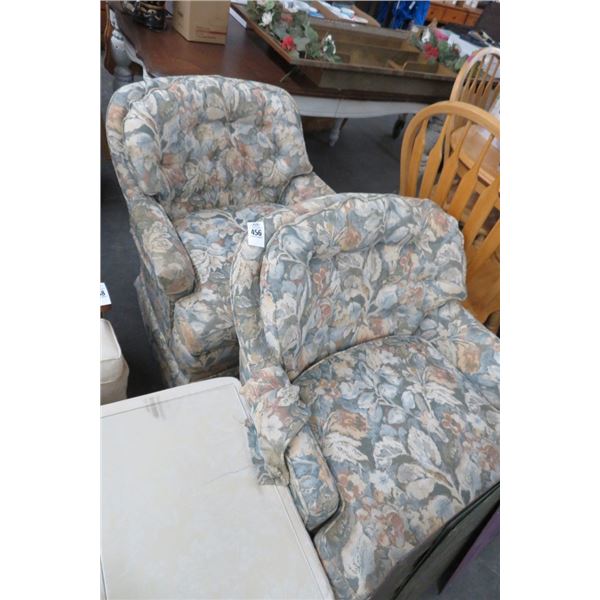 Floral Padded Swivel Rockers (Pair)