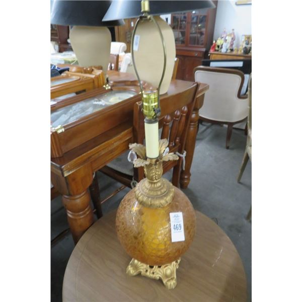 Cast/Amber Glass Lamp
