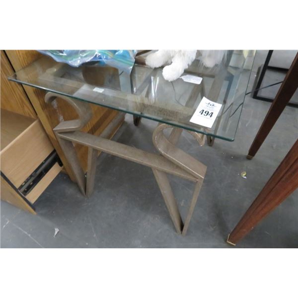 Contemporary Metal/Glass End Table