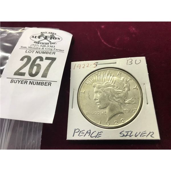 1922 -S Silver Peace Dollar