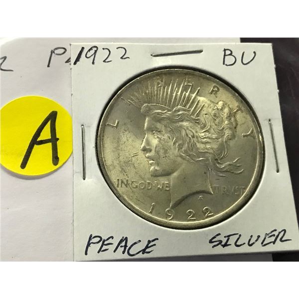 1922 Silver Peace Dollar