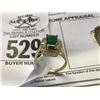 Image 2 : 14K YG Diamond & Emerald Ring w/Approx. 1.50 CT Emerald & 32