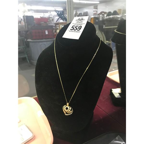 14K Necklace Heart 7g