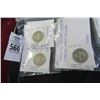 Image 1 : 3-1940's Silver Walking Half Dollar - 3 X $