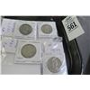 Image 1 : 4-1950's/1960's Franklin Silver Half - 4 X $