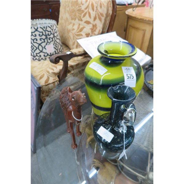 Art Glass Vases (2), Camel Décor