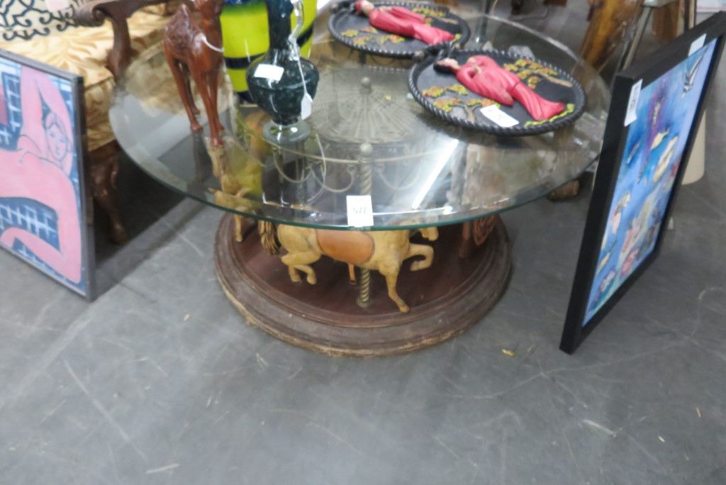 Carousel Base Round Coffee Table