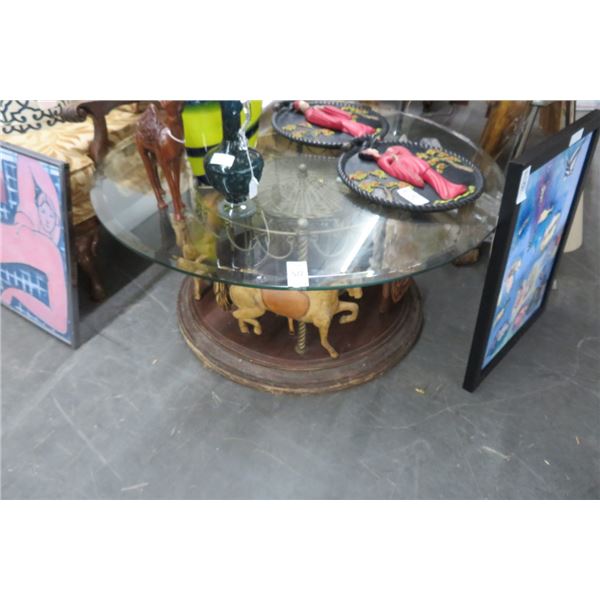 Carousel Base Round Coffee Table