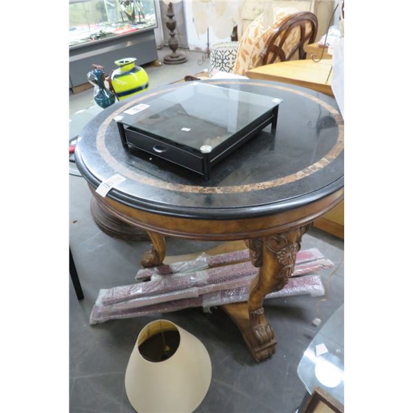 Ornate Round Marble Top Table