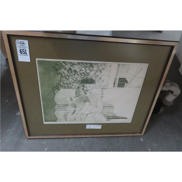 Art "Preserve Your Memories" Signed Nancy Buxton - 19" x 24" Etching