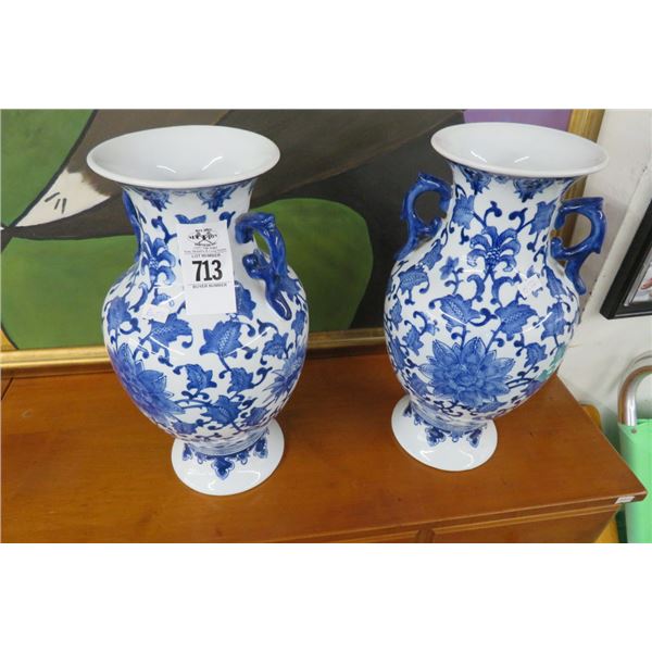 Blue Oriental Vases (Pair)