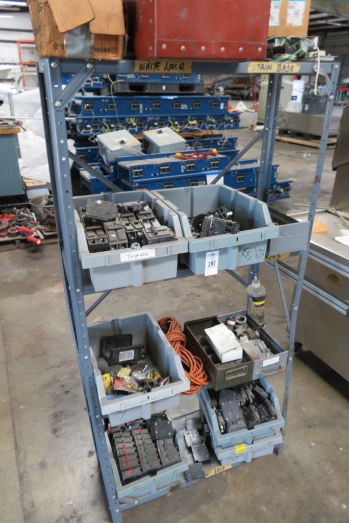 Metal Storage Rack w/Breakers & Electric Hardware