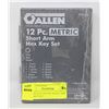 Image 1 : ALLEN 12 PC METRIC SHORT ARM HEX KEY SET