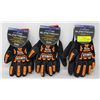 Image 1 : 3 NEW PAIRS OF STEALTH IMPACT PROTECTION GLOVES