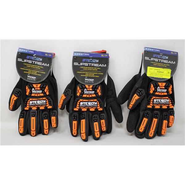 3 NEW PAIRS OF STEALTH IMPACT PROTECTION GLOVES