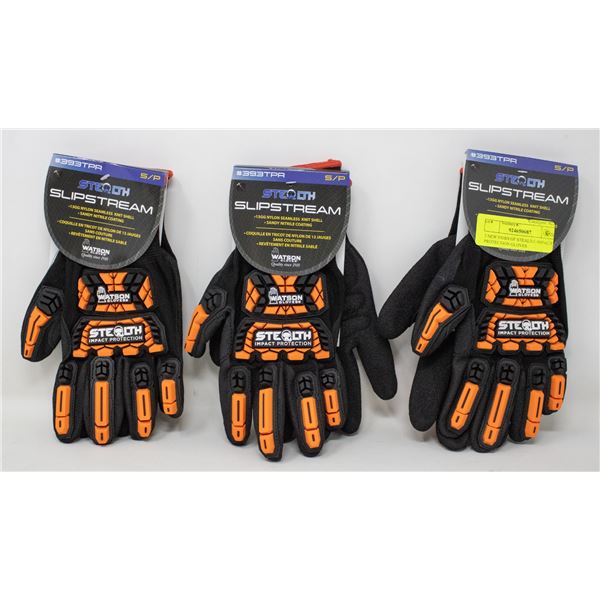 3 NEW PAIRS OF STEALTH IMPACT PROTECTION GLOVES