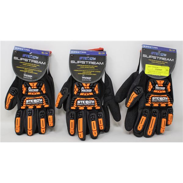 3 NEW PAIRS OF STEALTH IMPACT PROTECTION GLOVES