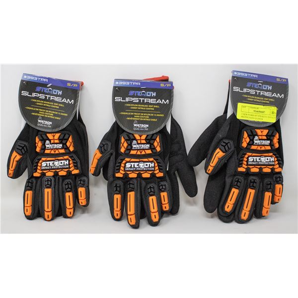 3 NEW PAIRS OF STEALTH IMPACT PROTECTION GLOVES