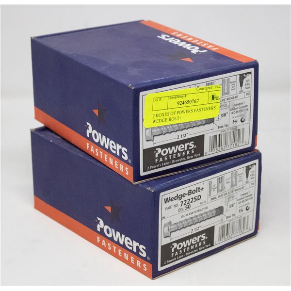2 BOXES OF POWERS FASTENERS WEDGE-BOLT+