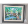 Image 1 : Framed Oil Painting on Canvas by Marjory Kennedy "Spring time in the Park"