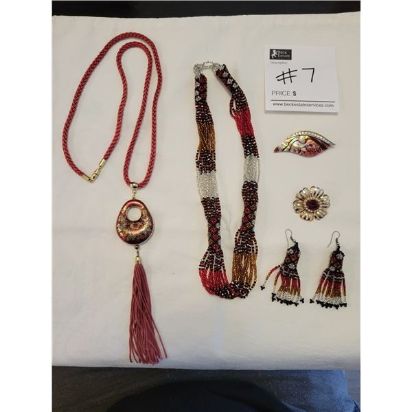 High End Fashion Jewellery - 2 Necklaces, 2 Brooches and 1 Pair of Earrings