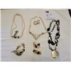 Image 1 : High End Fashion Jewelry - 3 Necklaces, 2 Brooches and 4 Pairs of Earrings