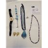 Image 1 : High End Fashion Jewelry - Cardinal Watch, 2 Necklaces, a Bracelet & 2 Pairs of Earrings