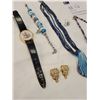 Image 3 : High End Fashion Jewelry - Cardinal Watch, 2 Necklaces, a Bracelet & 2 Pairs of Earrings