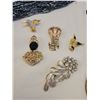 Image 3 : High End Fashion Jewelry - 5 Brooches, a Necklace & an Elgin Pocket Watch