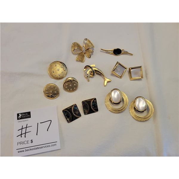 High End Fashion Jewelry - 4 Pairs of Earrings & 4 Brooches