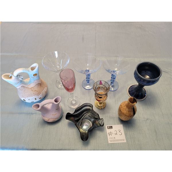 Martini Glasses, Champagne Flute, Goblet, Candle & Wishing Vases